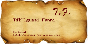 Tölgyesi Fanni névjegykártya