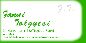 fanni tolgyesi business card